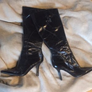 Nine West black leather boots